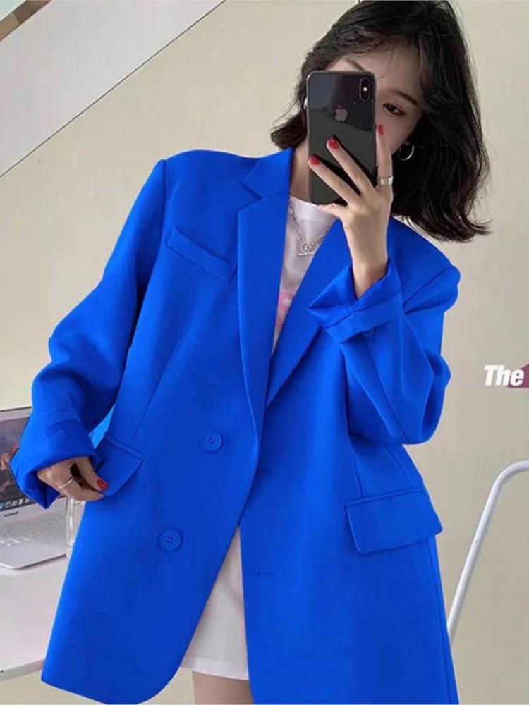 Herstory Women Casual Pure Color Spring Blazer New Notched Collar Long Sleeve Loose Jacket FashionTide Autumn 2022 traf